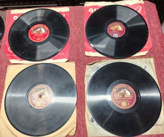 Lotto 9 dischi 78 giri bachelite grammofono '30