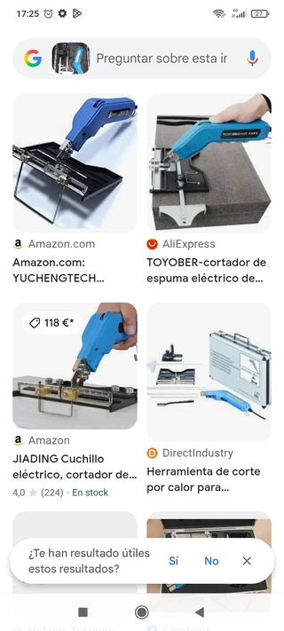 Cuchillo eléctrico cortador de espuma