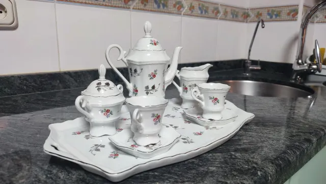 Juego de té porcelana floral
