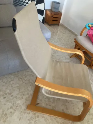 Hamaca de tela y madera