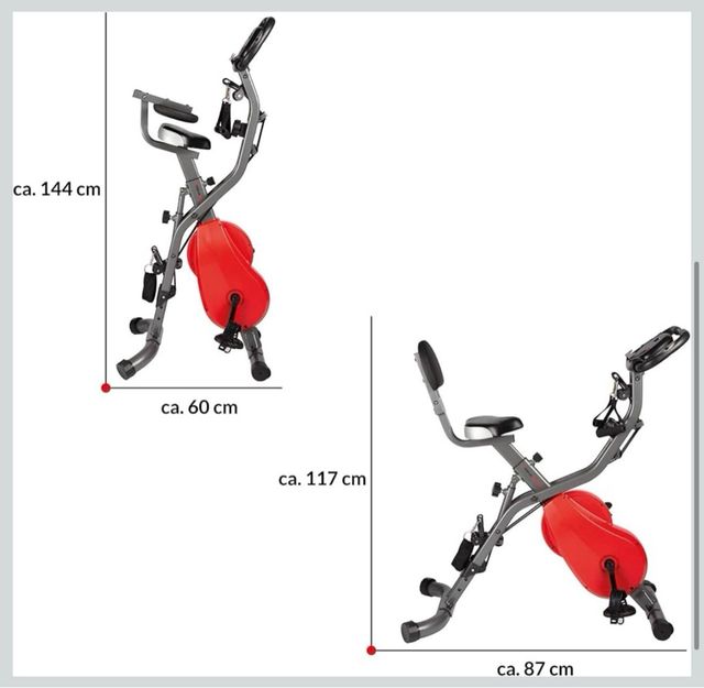 Bicicleta plegable estática con sensores y gomas