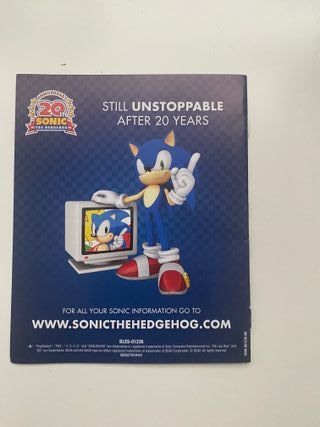 Manual videojuego Sonic Generations PS3 eng