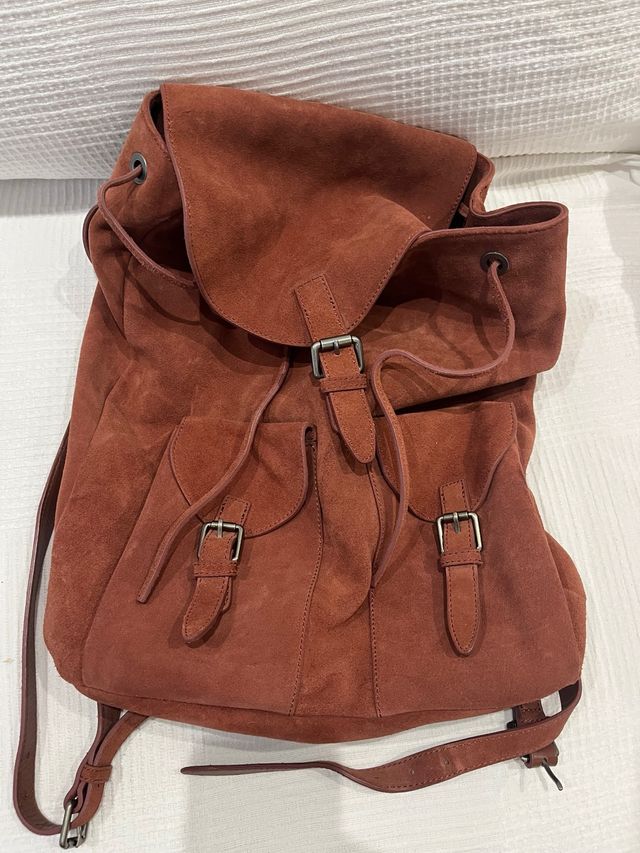 Mochila Piel Emidio Tucci Marrón Roja