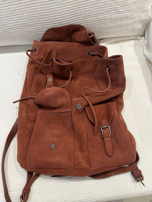 Mochila Piel Emidio Tucci Marrón Roja