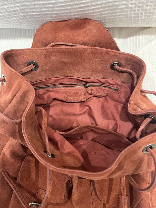 Mochila Piel Emidio Tucci Marrón Roja