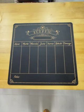 Pizarra Horario Semanal Negra