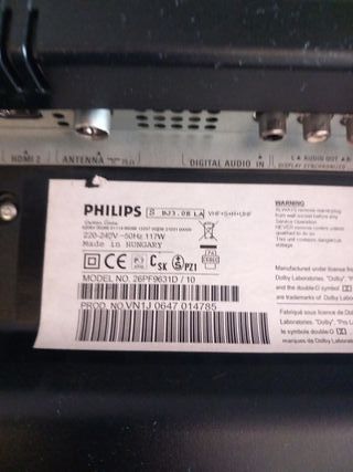 Televisión Philips 26 sin mando