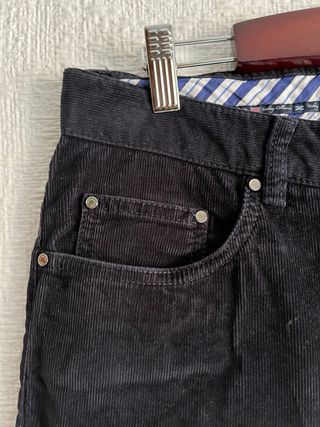 Pantalón pana negro hombre W34 | ES44 Paul & Shark