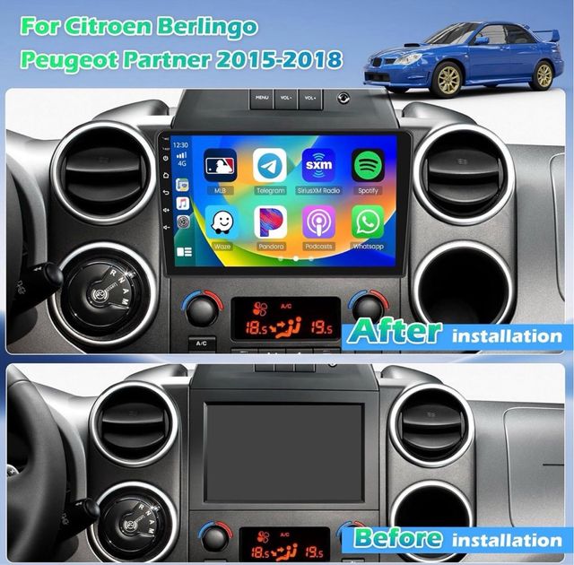 Pantalla 9” CarPlay/Android Peugeot 308/Citroen