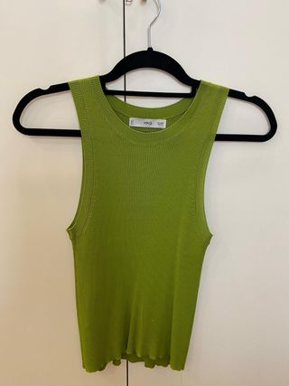 Camisa sin mangas verde Mango Talla S
