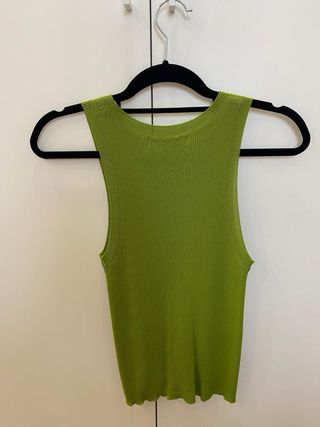 Camisa sin mangas verde Mango Talla S