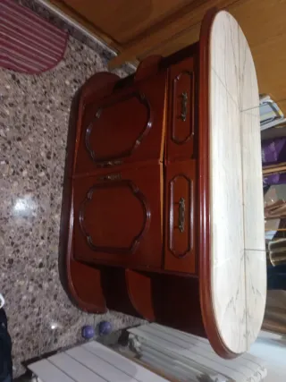 Mueble recibidor mármol y madera