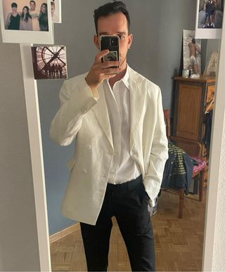 Americana cruzada Zara blanca