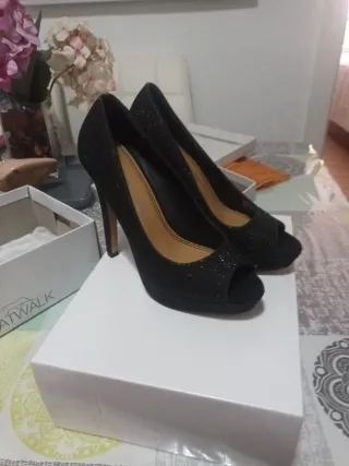 Sandalias tacón Mary Paz negras talla 37