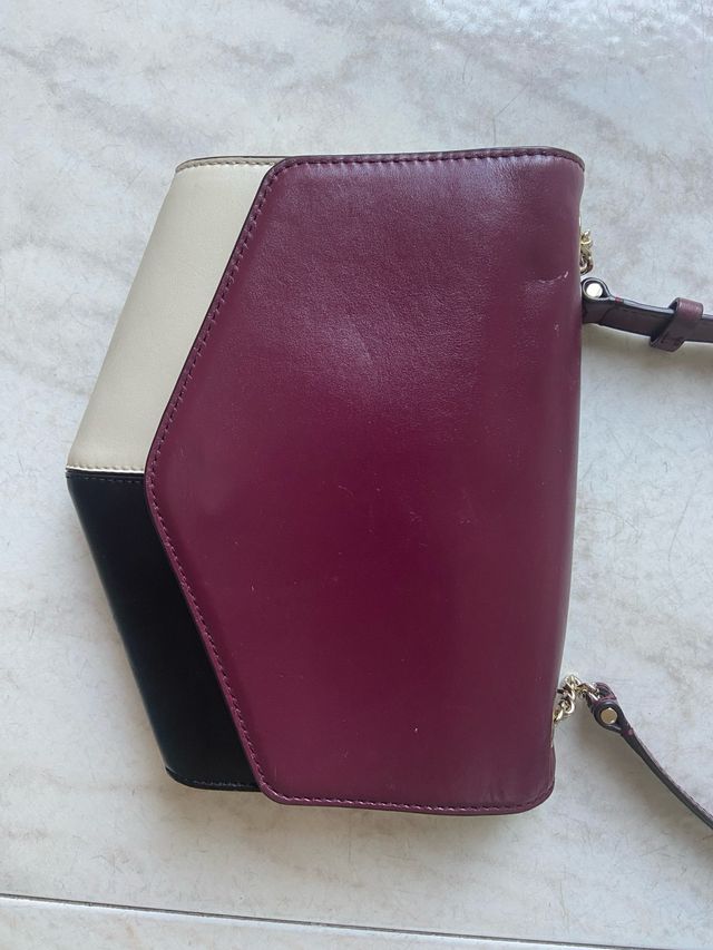 Borsa Sandro Pelle Nero/Rosso/Panna