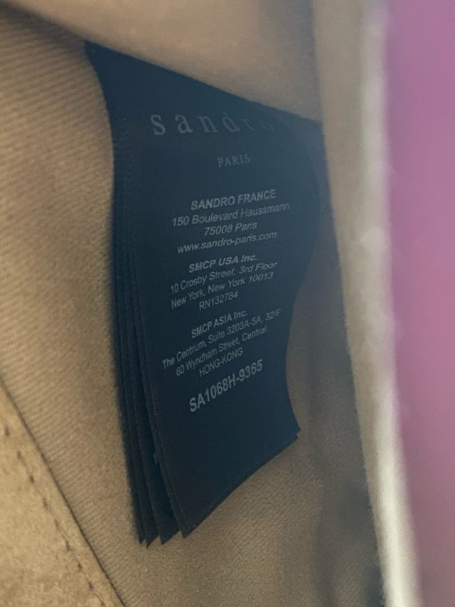 Borsa Sandro Pelle Nero/Rosso/Panna