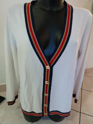 Cardigan iBlues bianco con righe