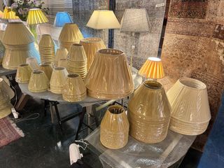 Tulipas pantallas lámparas tela morado/rojo