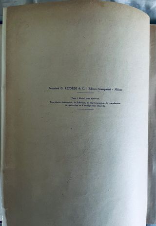 RIGOLETTO Partitura Piano-Voz Ricordi Dura