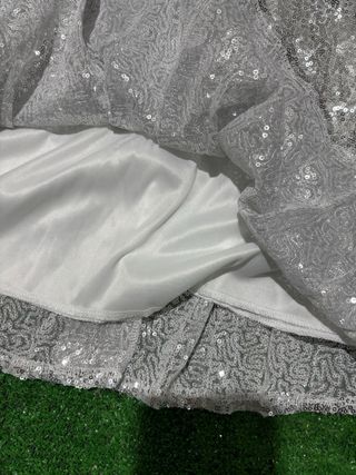 Minifalda lentejuelas plateadas