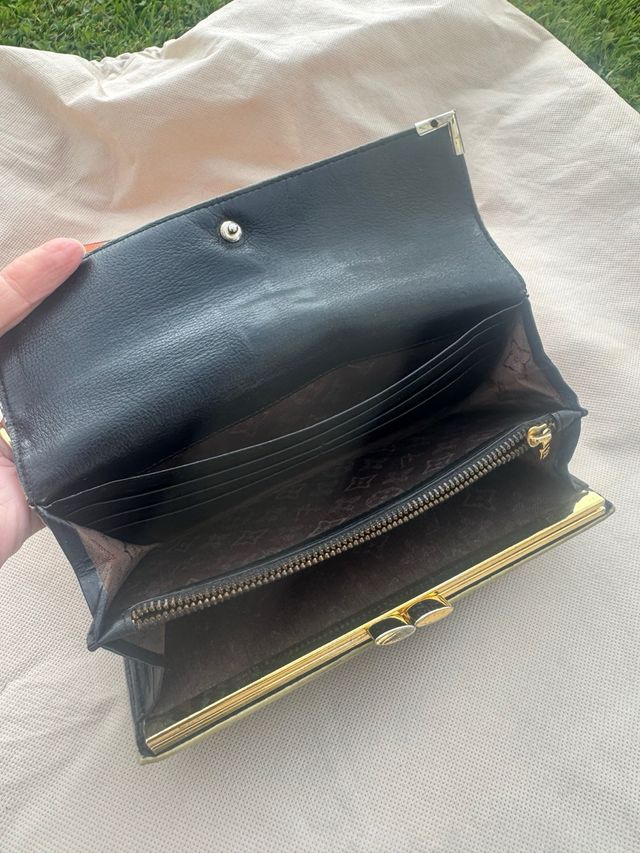 Cartera Louise Vuitton Negra Piel Vintage