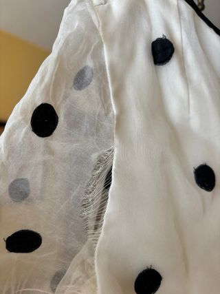 Vestido blanco lunares negros años 60