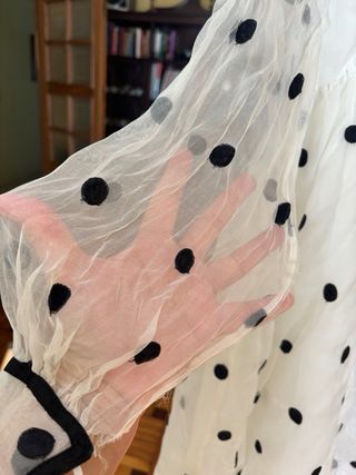 Vestido blanco lunares negros años 60