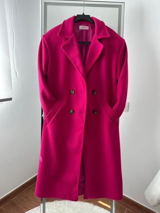 Abrigo largo rosa fucsia