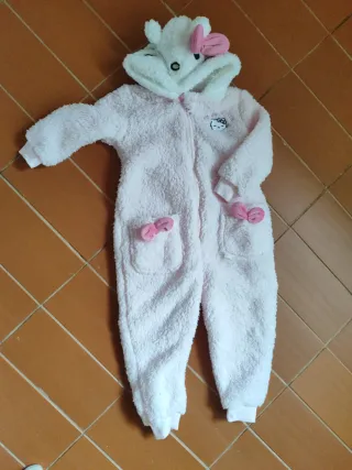 Pijama Hello Kitty Rosa y Blanco Talla 3/4