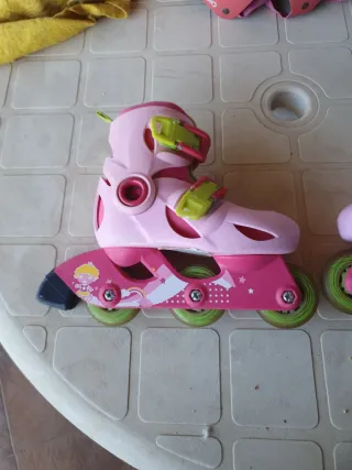 Patines Oxelo 26-28 Rosas + casco + conos