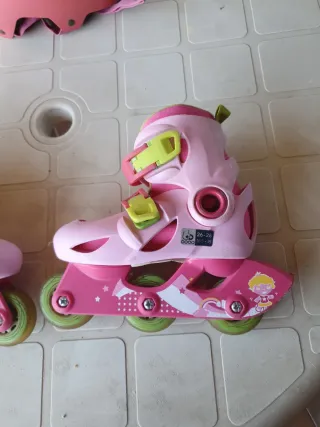 Patines Oxelo 26-28 Rosas + casco + conos
