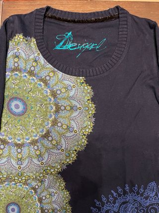 Jersey Desigual manga larga azul y verde