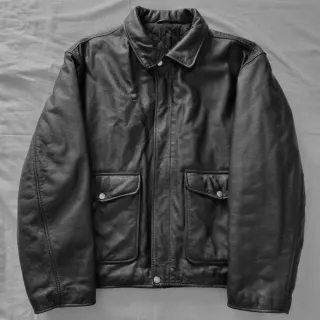 Giacca uomo vera pelle vintage nera