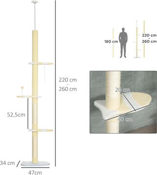 Tiragraffi per gatti dal pavimento al soffitto