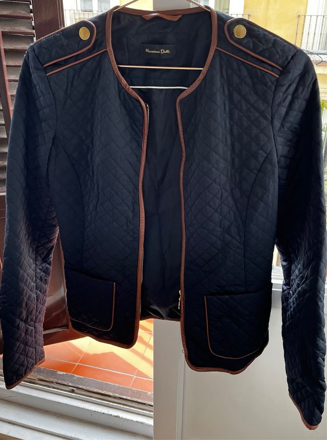 Chaqueta Massimo Dutti azul marino y marrón Talla