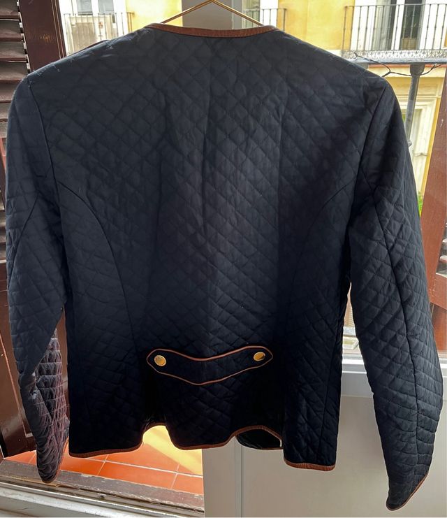 Chaqueta Massimo Dutti azul marino y marrón Talla