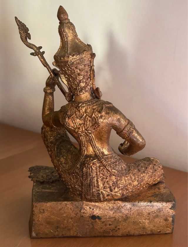 Statua divinità thailandese bronzo dorato - Buddha