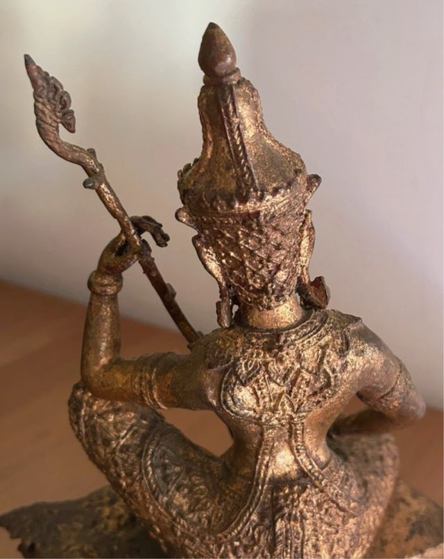 Statua divinità thailandese bronzo dorato - Buddha