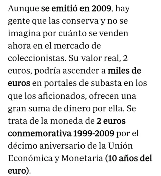 Moneda 2€ España UEM 1999-2009 Qué cantidad ofrece