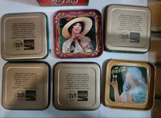 Sottobicchieri Coca-Cola in latta, set 6 pezzi