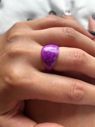 Anello viola e oro regolabile