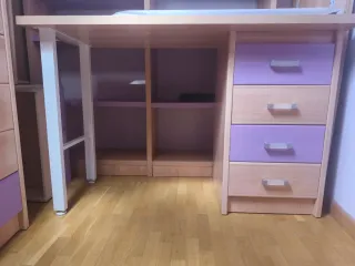Escritorio madera y metal dormitorio infantil