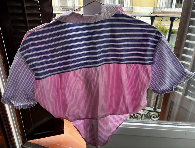 Camisa Zara cropped multicolor