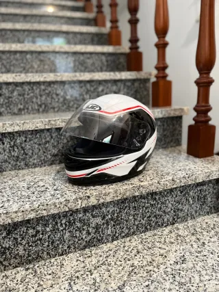 Casco de moto HJC blanco y negro Talla M para niño