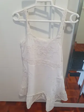 Vestido blanco tirantes mujer