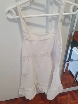 Vestido blanco tirantes mujer