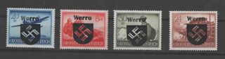 Lotto 4 francobolli Reich 1943/44 Werro