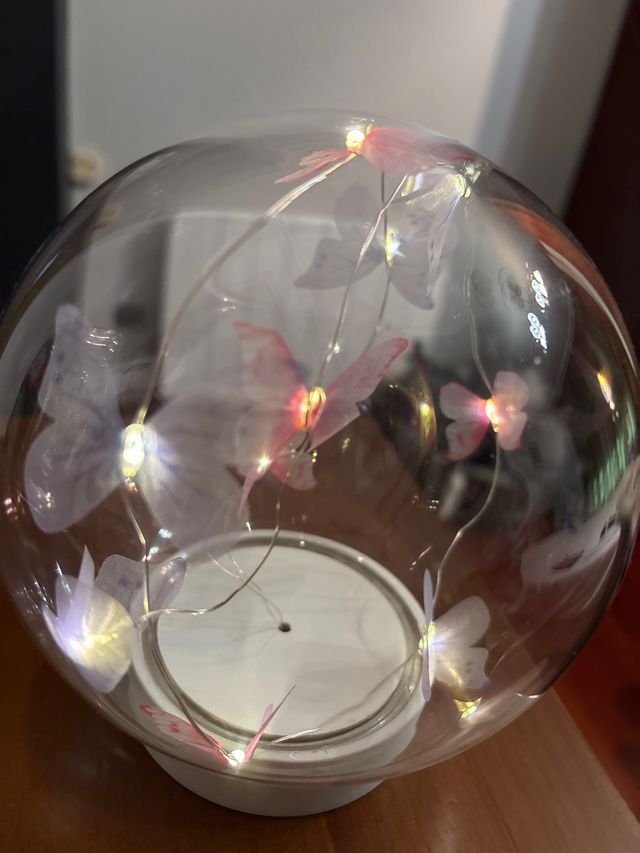 Bola cristal mariposas luces LED