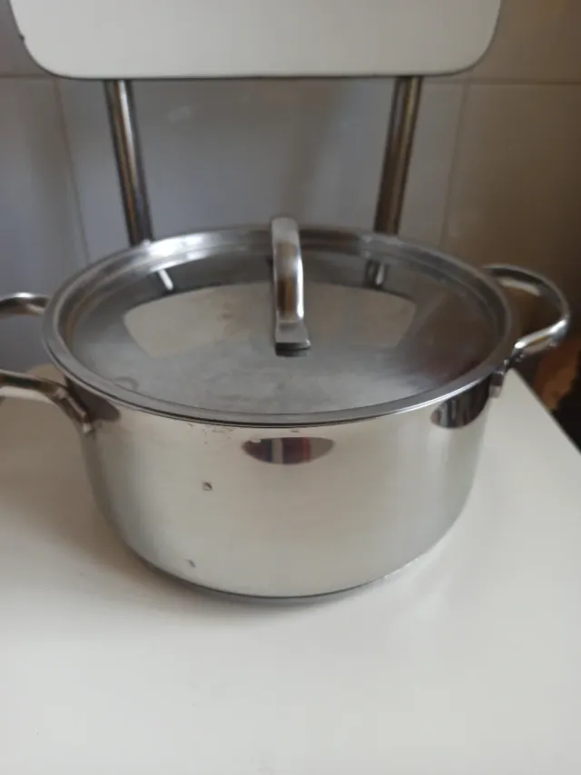 Olla de acero inoxidable con tapa