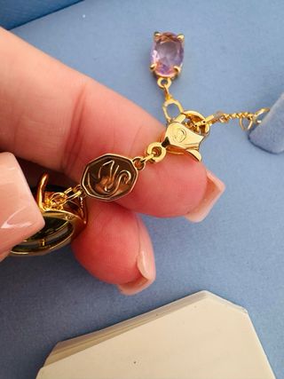 Colar Swarovski Dourado Multicolor Pedras